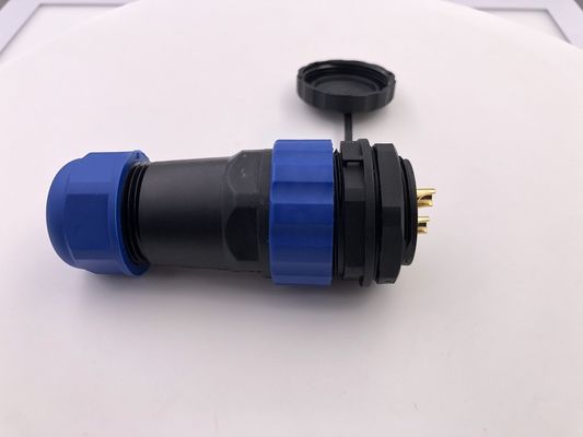 waterproof IP68 M28 Circular 2 cores female and male socket connectors Mounting with cables